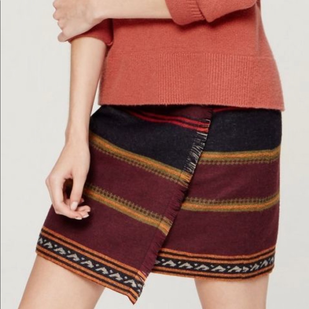 LOFT Boho wrap mini skirt